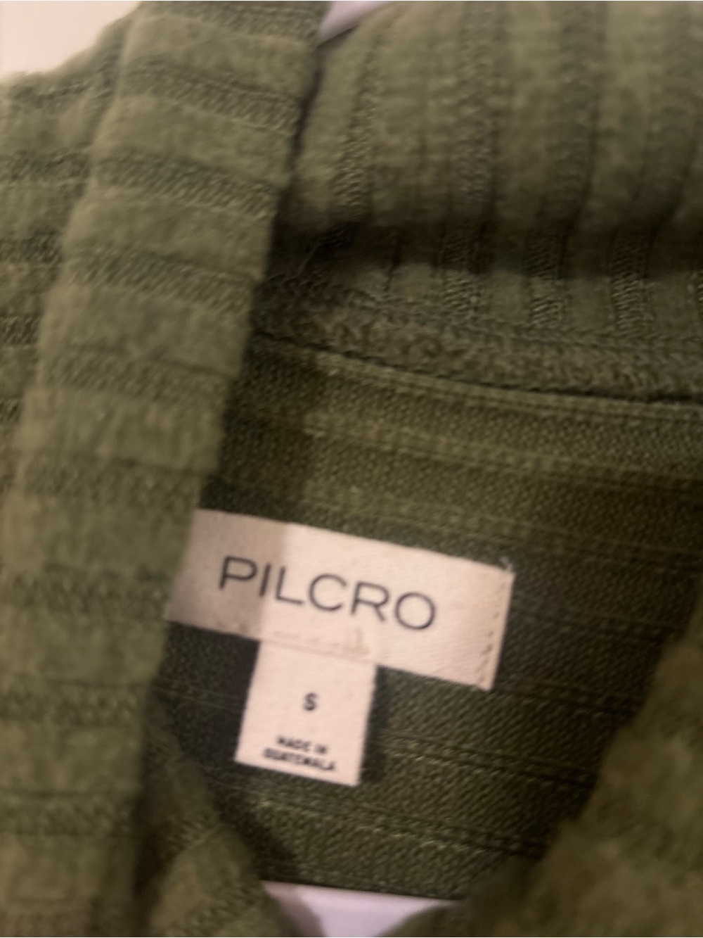 Pilcro Olive Ribbed Cropped Turtleneck Sweater - Picture 2 of 2